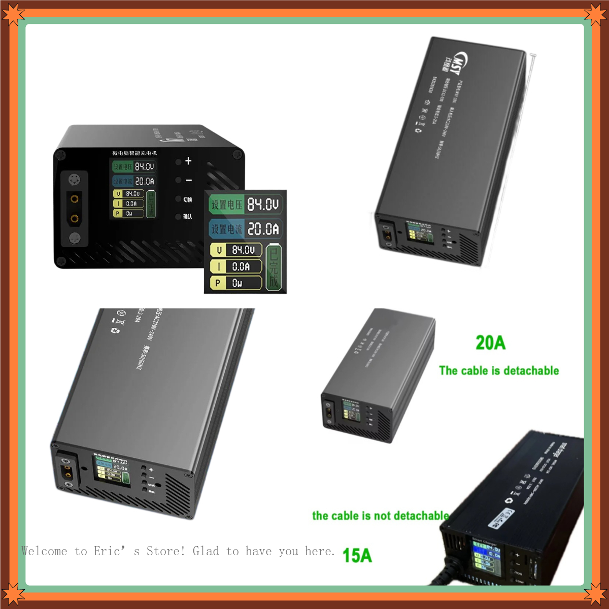 Carregador Ajustável 10-93V 2- - 84V 20A Smart Charger avaliação e preço